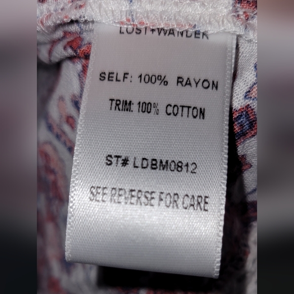 Lost + Wander Smocked Paisley Print Off The Shoulder Mini Dress NWT - Picture 9 of 11